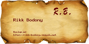 Rikk Bodony névjegykártya